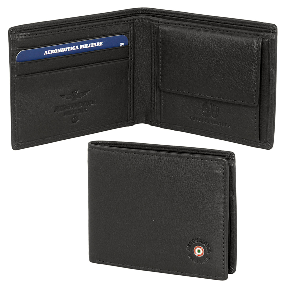 Leather wallet with coin holder and credit card holder AM 131