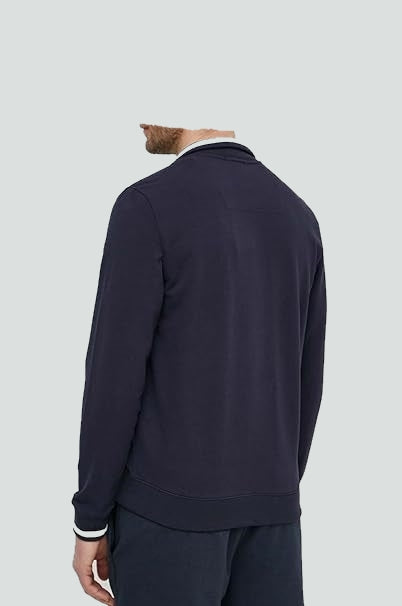 Aeronautica Militare Rundhals-Sweatshirt mit dreifarbigen Pfeilen, durchgehendem Reißverschluss und Stickerei, marineblau