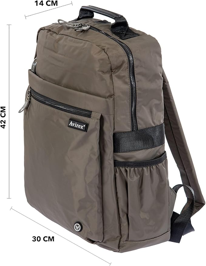 Avirex Bomber-Rucksack für Herren mit 16,6"-Laptopfach aus grünem Nylon