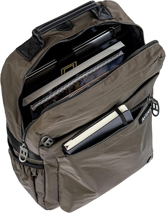 Avirex Bomber-Rucksack für Herren mit 16,6"-Laptopfach aus grünem Nylon