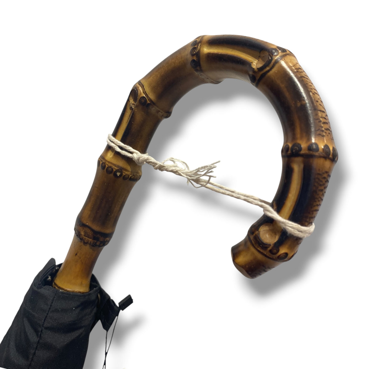 Ombrello in Canna di Bambù inero, 10 stecche in Fibra ,puntale in corno, lavorazione Artigianale Ombrelli Domizio dal 1989