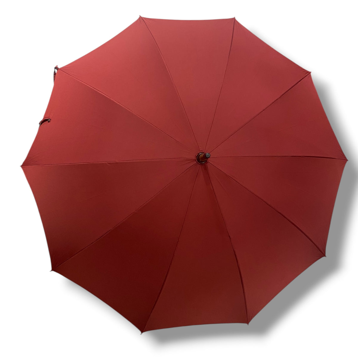 Regenschirm mit Bambusgriff auf einem Schwanenhalsstiel mit 10 Streben. Handgefertigt von Ombrelli Domizio seit 1989. Hergestellt in Italien.
