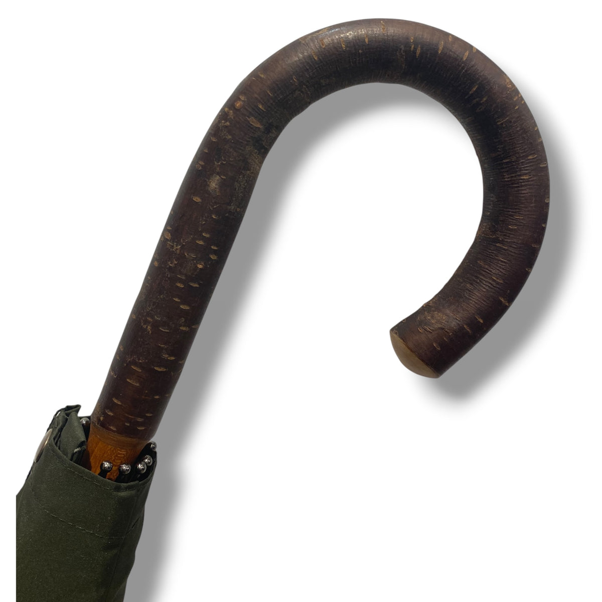 Ombrello manico in legno di Ciliegio montato a collo d’oca asta  10 Stecche lavorazione Artigianale Ombrelli Domizio dal 1989 Made in Italy