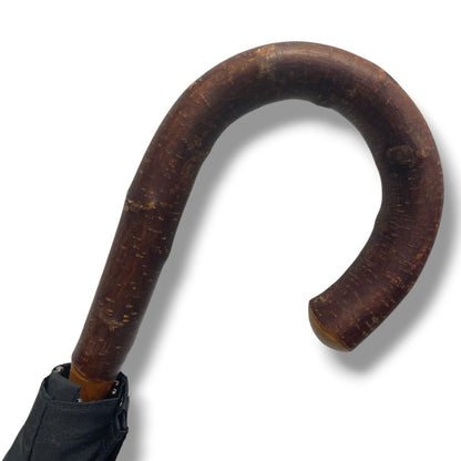 Ombrello manico in legno di Ciliegio montato a collo d’oca asta  10 Stecche lavorazione Artigianale Ombrelli Domizio dal 1989 Made in Italy
