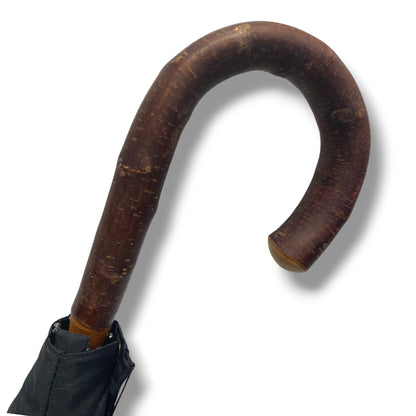 Ombrello manico in legno di Ciliegio montato a collo d’oca asta  10 Stecche lavorazione Artigianale Ombrelli Domizio dal 1989 Made in Italy