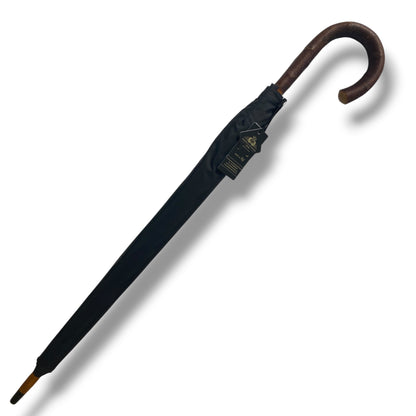 Ombrello manico in legno di Ciliegio montato a collo d’oca asta  10 Stecche lavorazione Artigianale Ombrelli Domizio dal 1989 Made in Italy