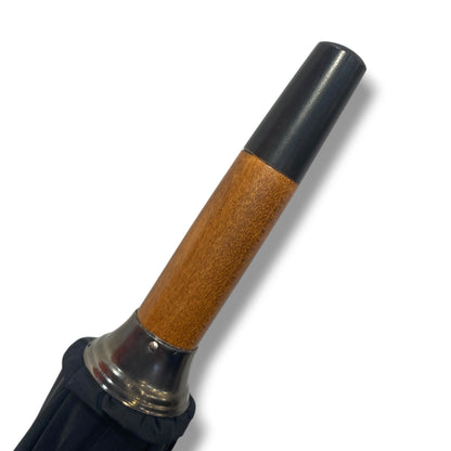 Ombrello manico in legno di Ciliegio montato a collo d’oca asta  10 Stecche lavorazione Artigianale Ombrelli Domizio dal 1989 Made in Italy
