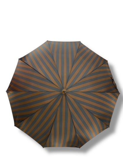 Klassischer Regenschirm mit Griff aus Malakka-Rohr, Nylongewebe, handgefertigt von Ombrelli Domizio seit 1989, Made in Italy F1