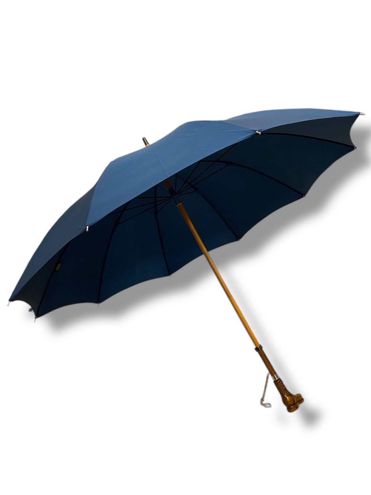 Klassischer Regenschirm mit Griff aus Fiberglas in Holzoptik und 10 Streben