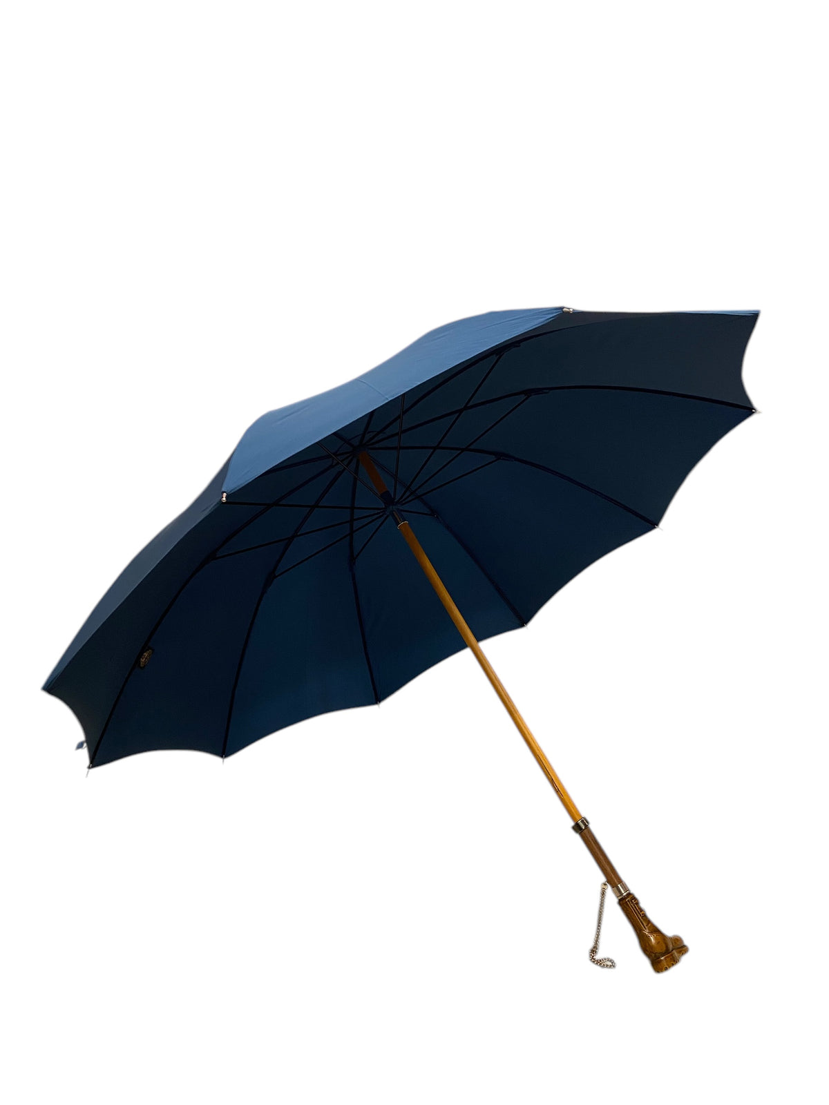 Klassischer Regenschirm mit Griff aus Fiberglas in Holzoptik und 10 Streben