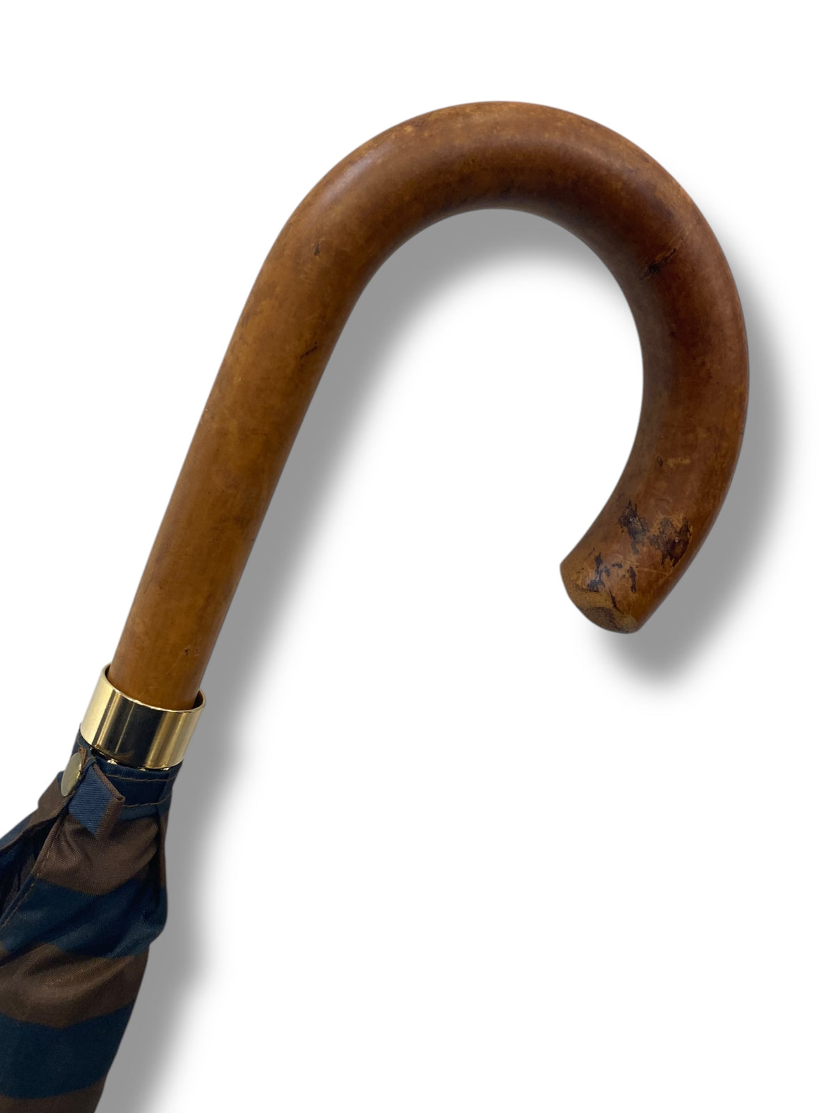 Klassischer Regenschirm mit Griff aus Malakka-Rohr, Nylongewebe, handgefertigt von Ombrelli Domizio seit 1989, Made in Italy F1