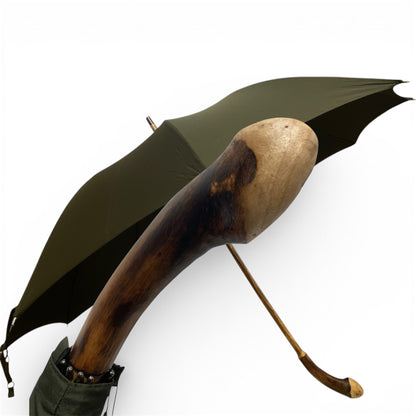 Ombrello Bastone intero Radice di Castagno 10 Stecche - Lavorazione artigiamnale Ombrelli Domizio dal 1989