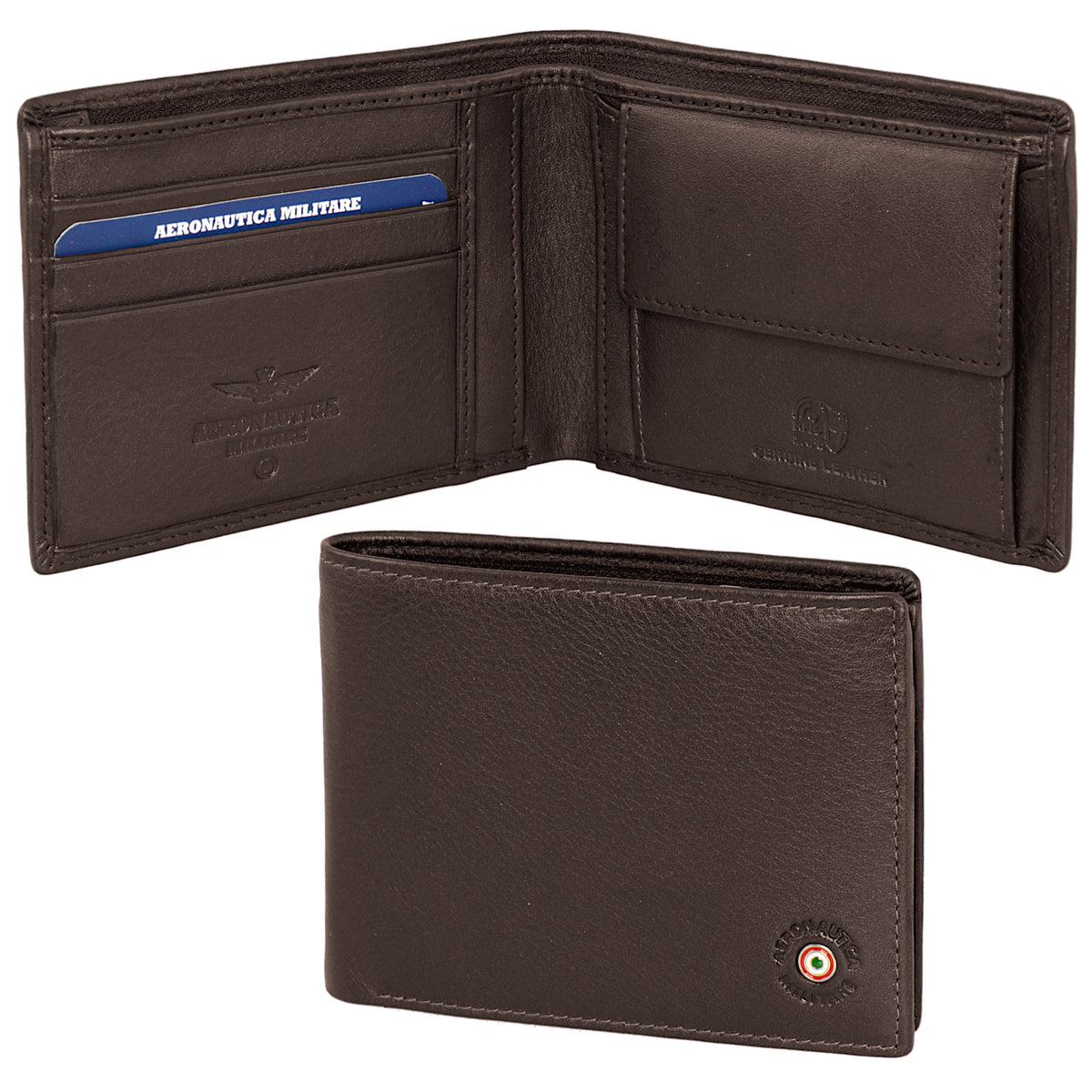 Portafogli in pelle con portaspicci e porta carte di credito AM 132