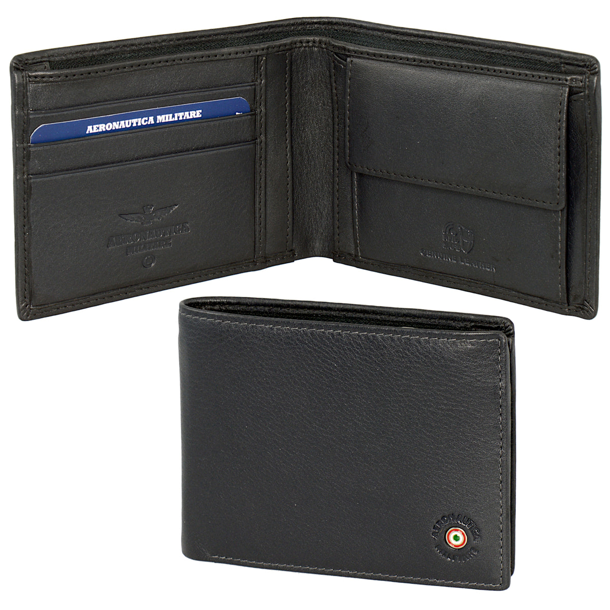 Portafogli in pelle con portaspicci e porta carte di credito AM 132